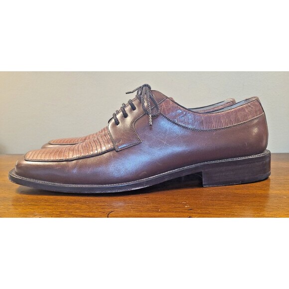 Disenado For Julio Blanco BROWN LIZARD & LEATHER LACE Dress Shoes Size 12 M 7880 main image 15